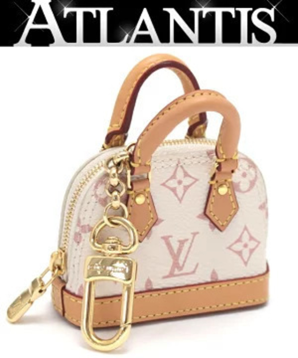 Louis Vuitton Alma bag charm keychain Monogram Dune Brown